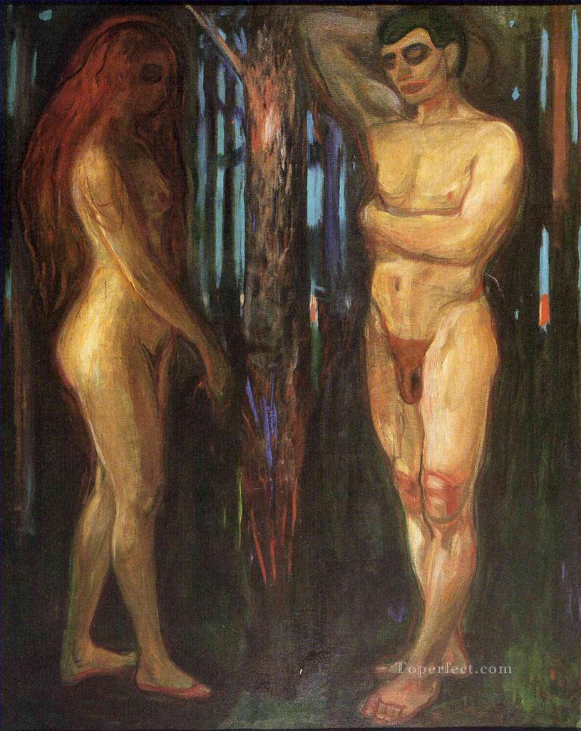 adam and eve 1918 Edvard Munch Expressionism Oil Paintings